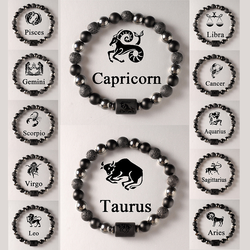 Zodiac Obsidian Bracelet · 12 Signs Protection Jewelry