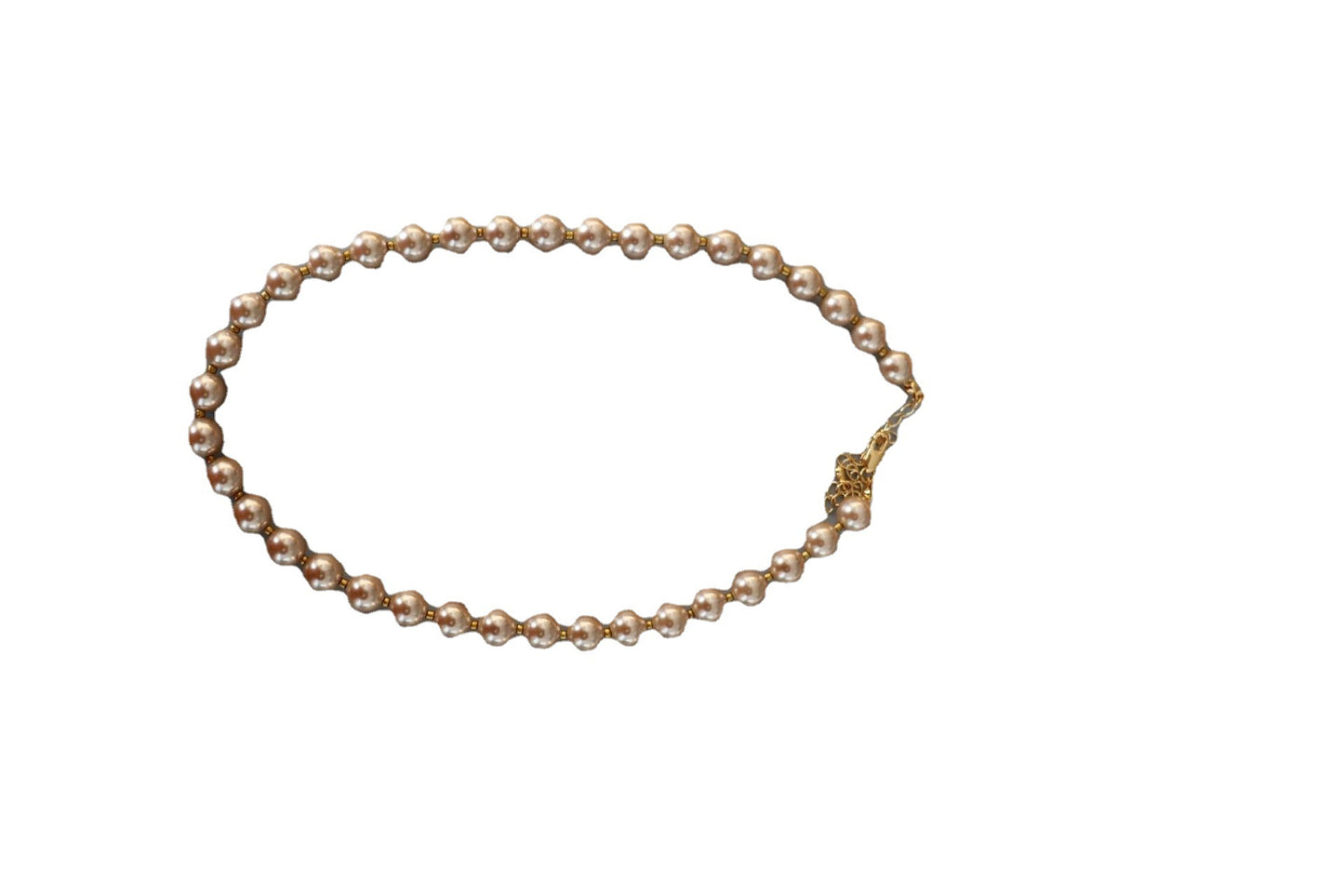 Champagner-Perle · Vintage Glasperlen Kurze Halskette