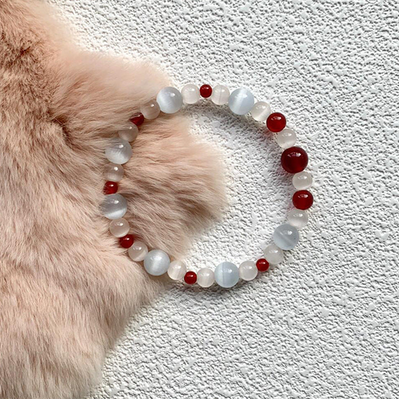 Lychee Glaze · Ágata Roja y Cuentas de Luz Lunar