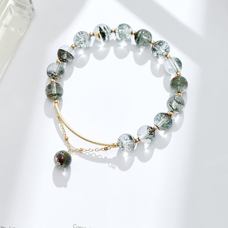 Golden Grove · Green Phantom Quartz Bracelet with 14K Gold-Filled Accents