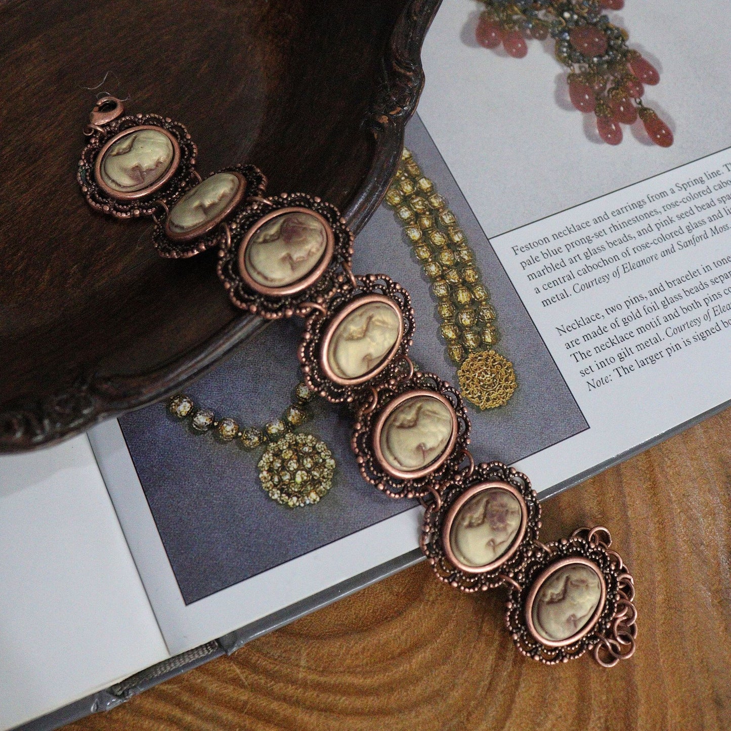 Cameo Reverie · Vintage Goddess Portrait Pearl Jewelry Set