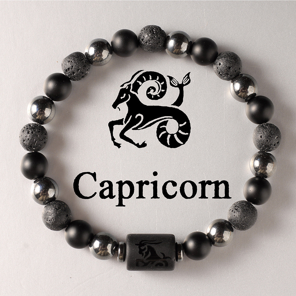 Zodiac Obsidian Bracelet · 12 Signs Protection Jewelry