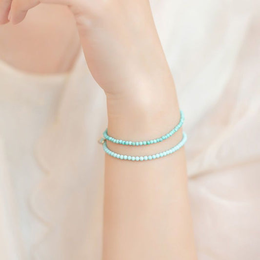 Whispered Turquoise · Minimal Beaded Bracelet
