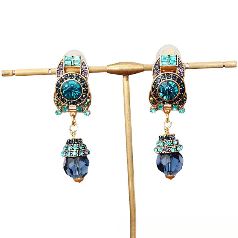 Royal Gazette · Vintage Blue Crystal Drop Earrings