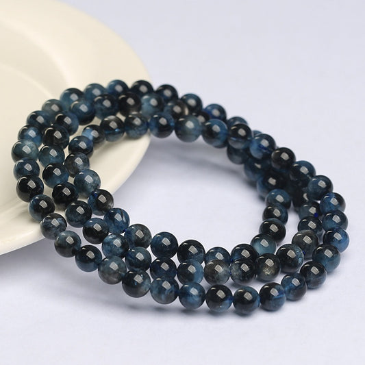 데블 블루 아파타이트 랩 브레이슬릿 · 클래러티 & 디터미네이션