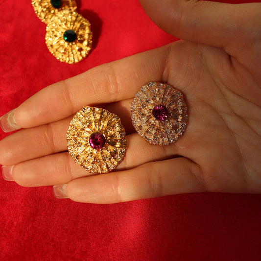 Molten Crown · Vintage French Lava Clip Earrings