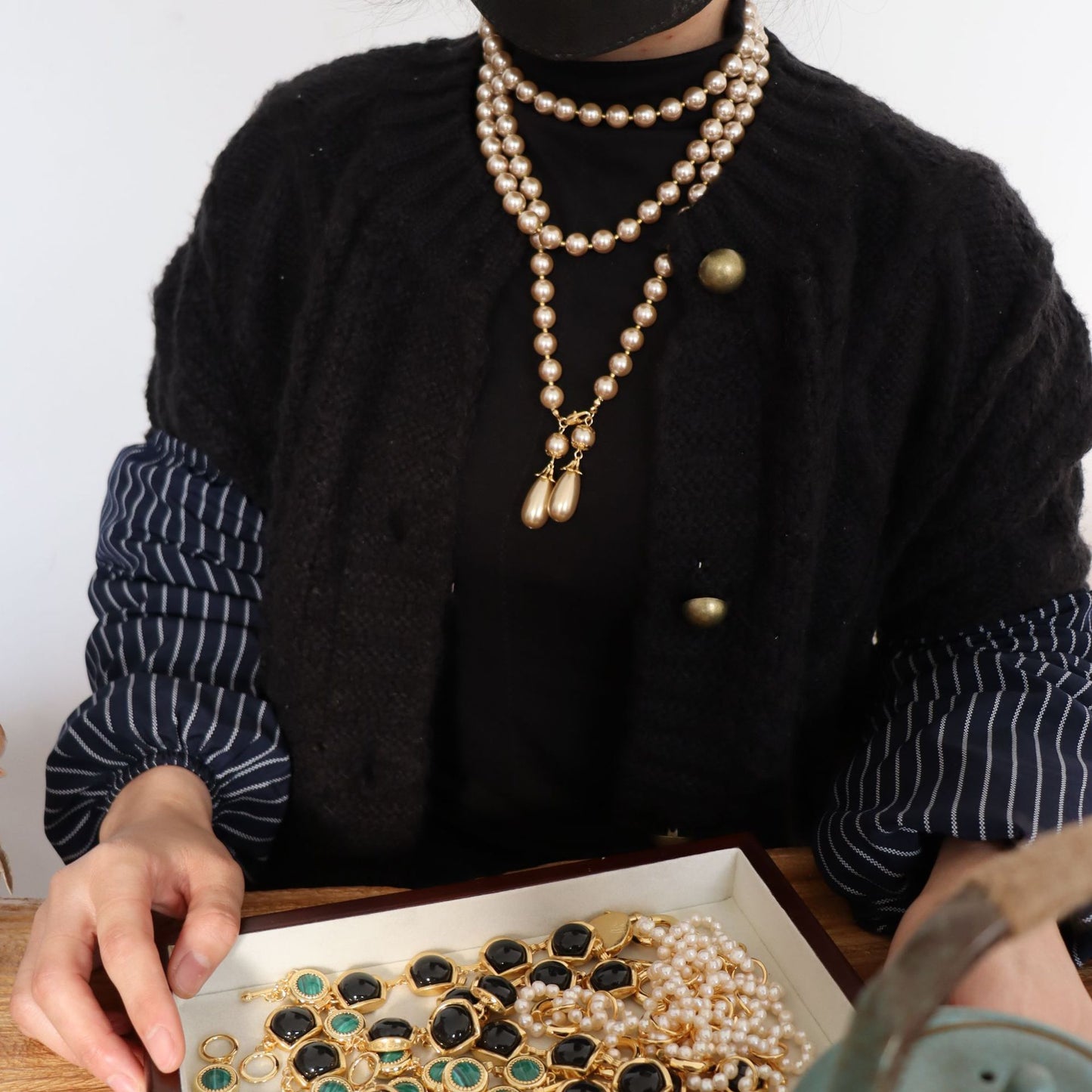 Baroque Whisper · Vintage Miriam Haskell Long Pearl Necklace