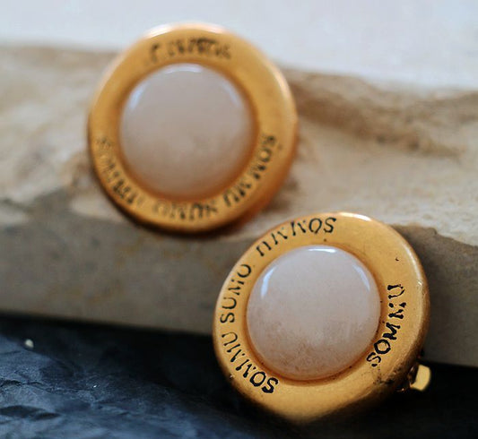 Oracle Echo · Vintage White Crystal Stud Earrings