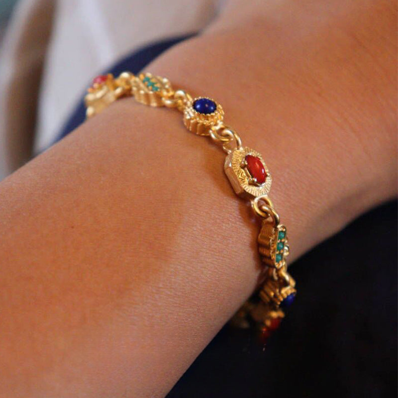 Medieval Jewel · Vintage Resin Gem Necklace & Bracelet Set