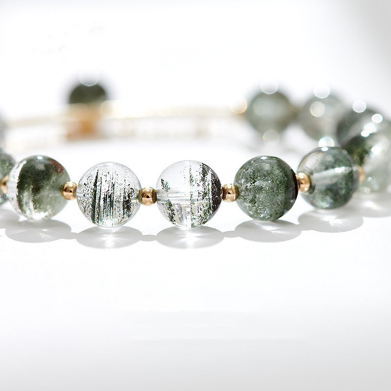 Golden Grove · Green Phantom Quartz Bracelet with 14K Gold-Filled Accents