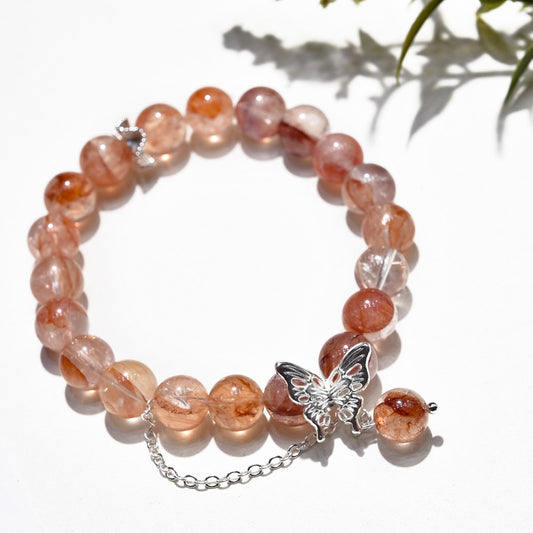 Butterfly Whisper · Red Floral Phantom Quartz