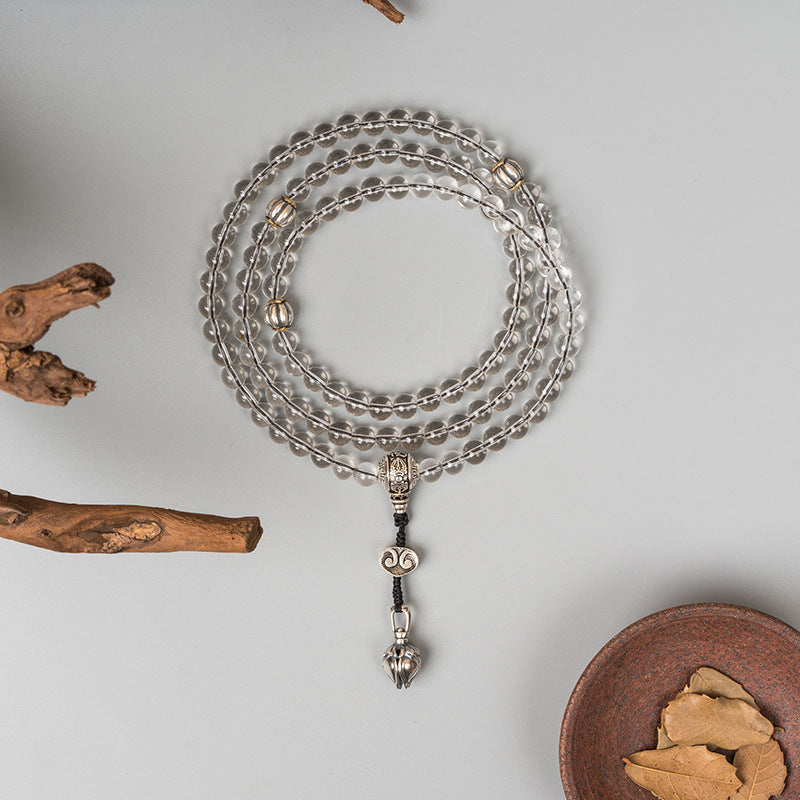 Pure Clarity · 108 Brazilian Clear Quartz Mala Bracelet