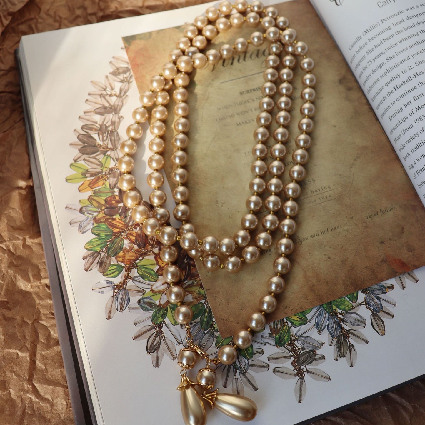 Baroque Whisper · Vintage Miriam Haskell Long Pearl Necklace