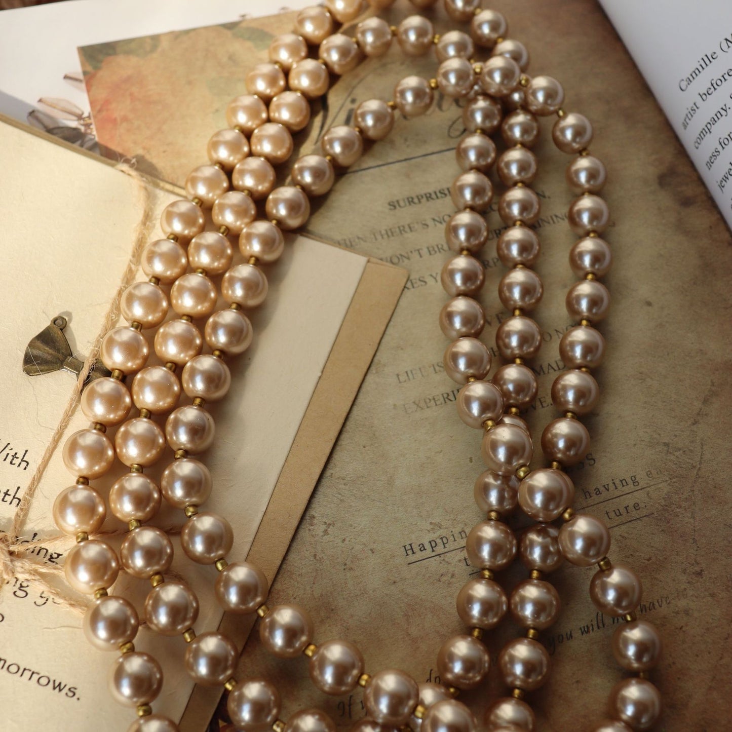 Baroque Whisper · Vintage Miriam Haskell Long Pearl Necklace