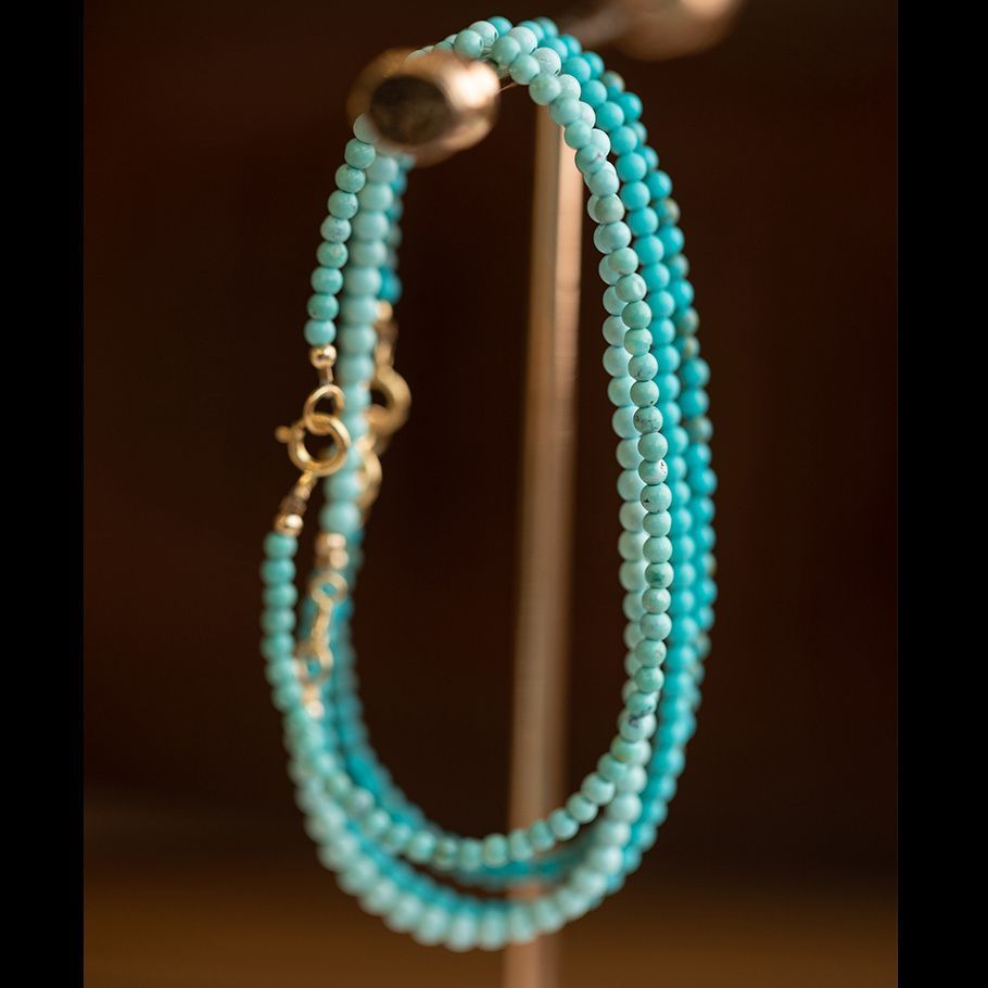 Whispered Turquoise · Minimal Beaded Bracelet
