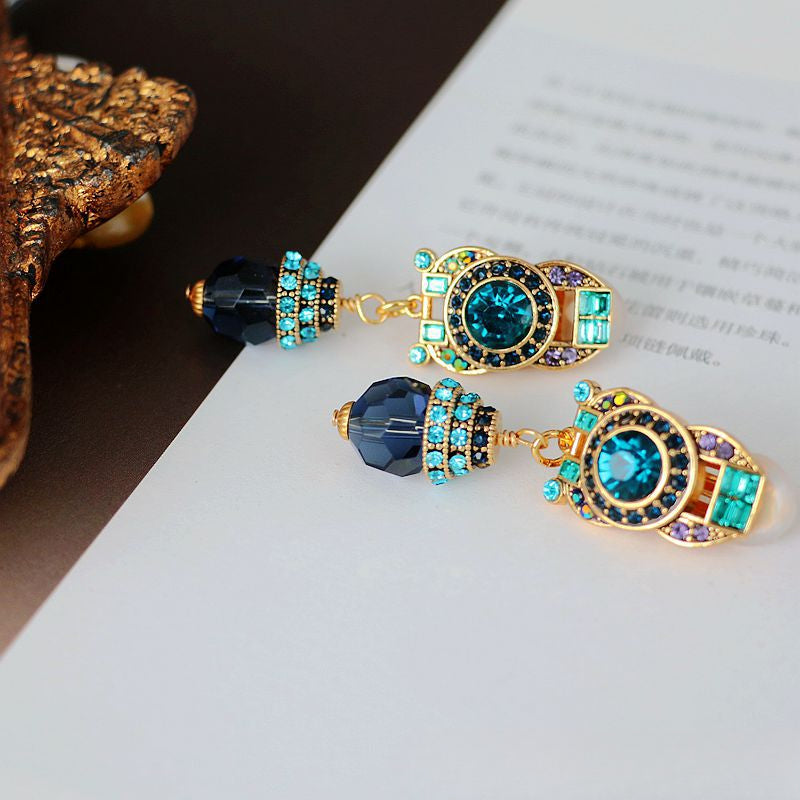 Royal Gazette · Vintage Blue Crystal Drop Earrings