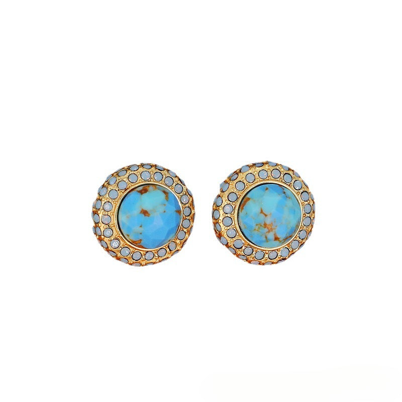Rosette Glow · Vintage Halskette & Ohrstecker-Set im 90er-Jahre-Stil mit Edelstein