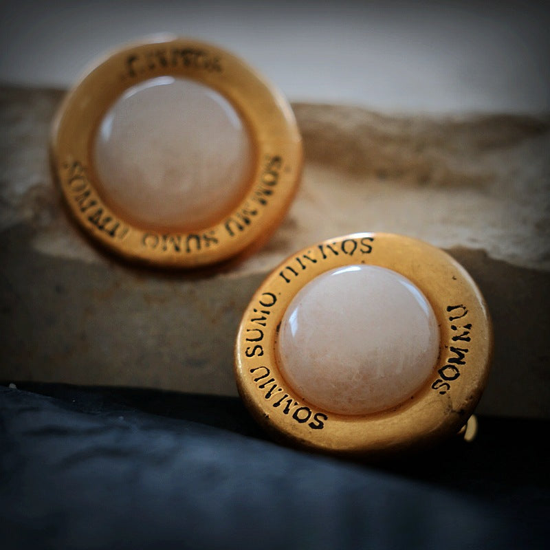 Oracle Echo · Pendientes de Cristal Blanco Vintage