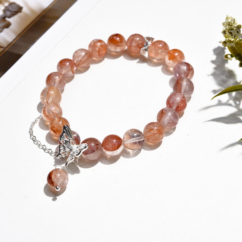 Butterfly Whisper · Red Floral Phantom Quartz