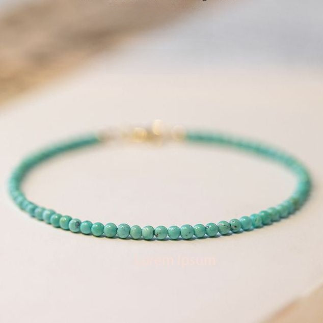 Whispered Turquoise · Minimal Beaded Bracelet