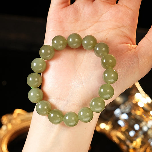 Jade Stillness · Pale Green Jade Bracelet