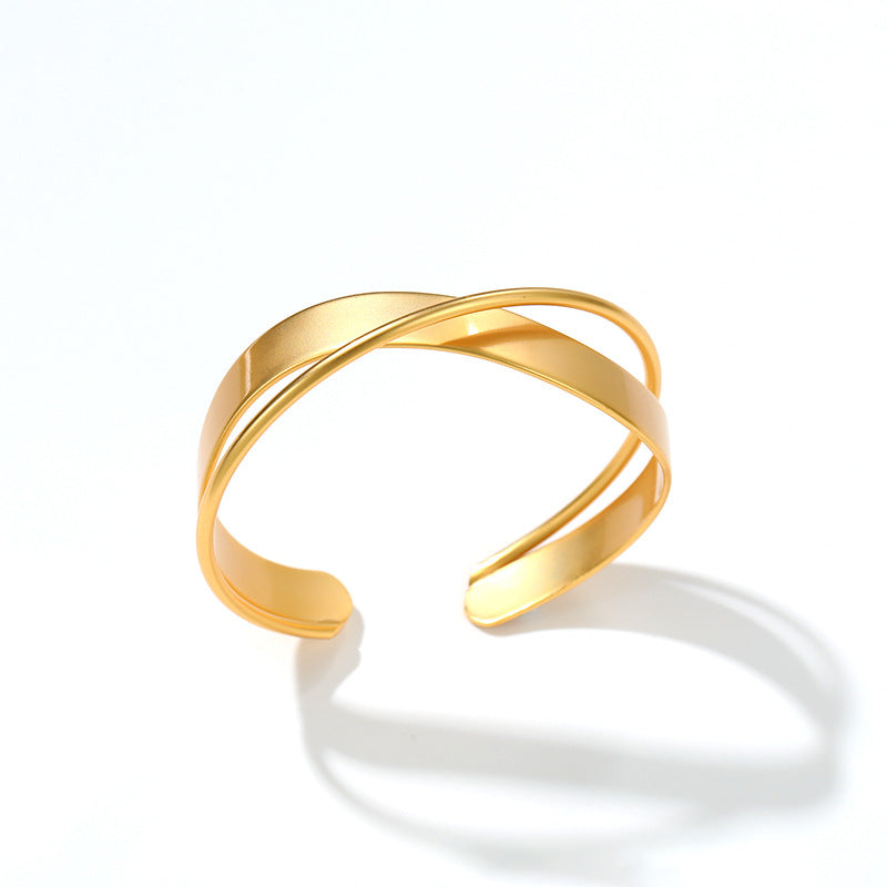 Golden Fold · Minimalist Layered Cuff Bracelet