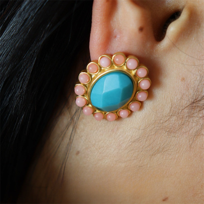 Candy Bloom · Vintage Turquoise & Coral Gem Set