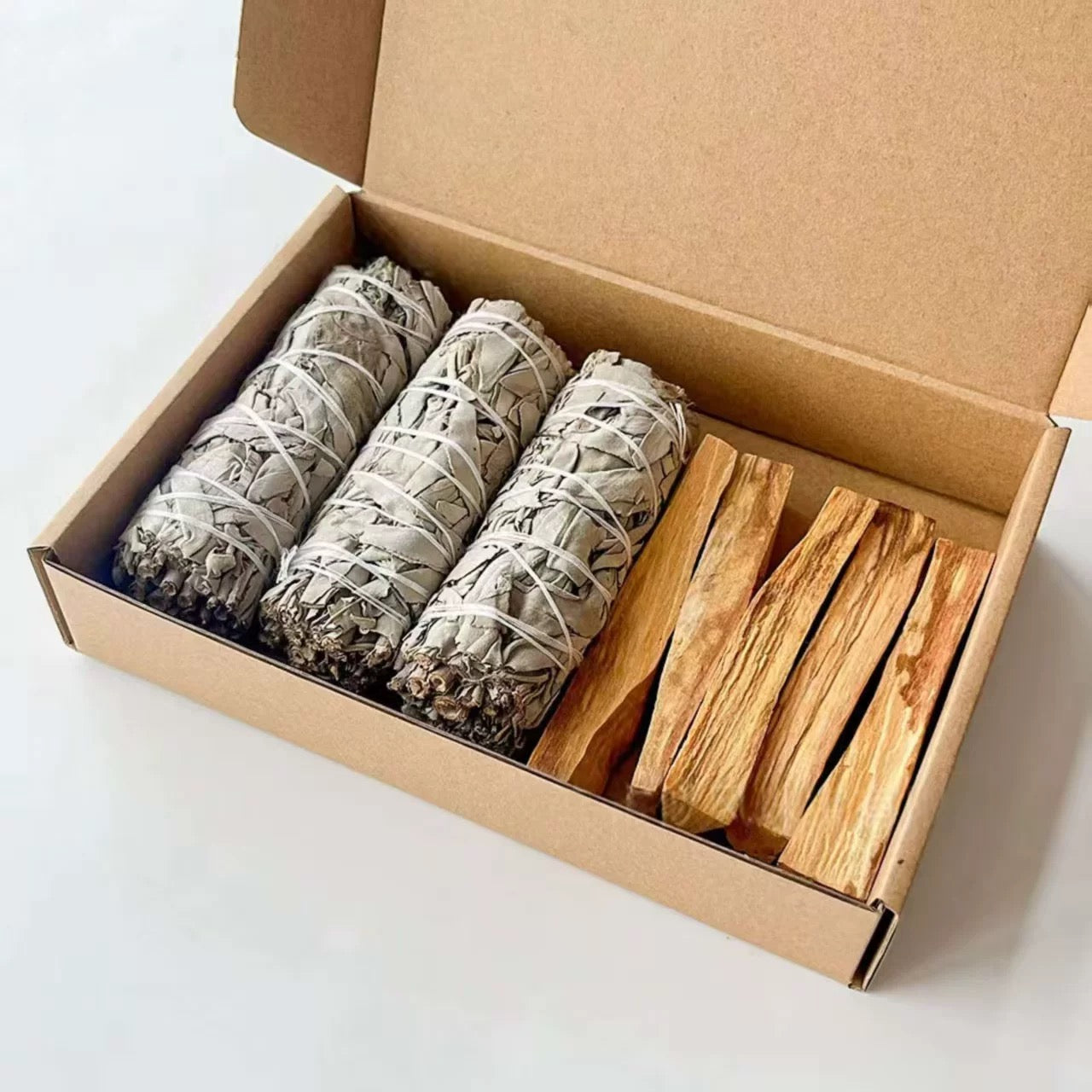 Crystal Incense Burner · Smudging & Purification Set|Sage · Palo Santo · Cedar