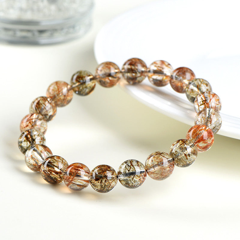 Super Sieben Quarz Armband – Schwarzer Goldrutil Kraft