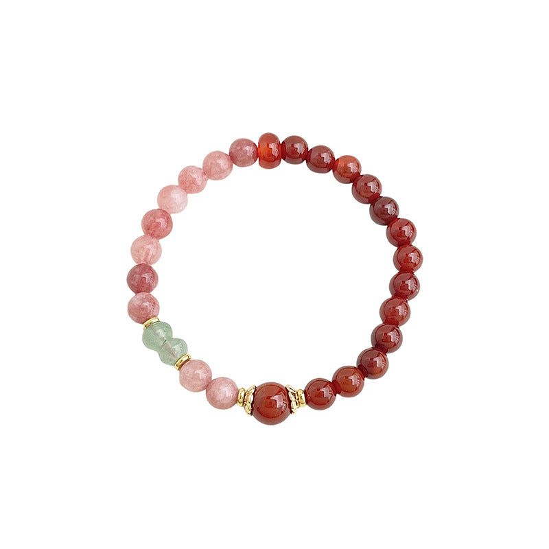 Sunset Garden · Red Agate & Aventurine Bracelet