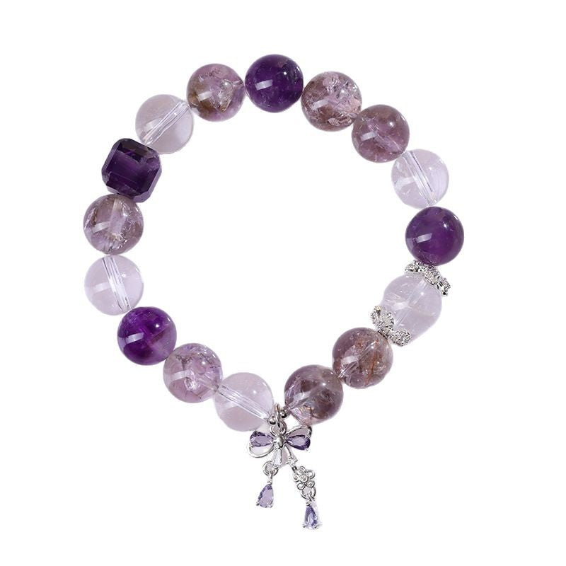 Flor Crepuscular · Pulsera de Amatista y Cuarzo Rutilado