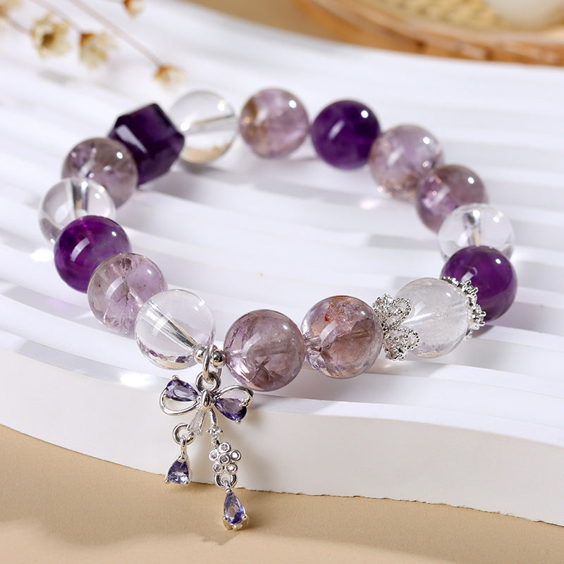 Flor Crepuscular · Pulsera de Amatista y Cuarzo Rutilado