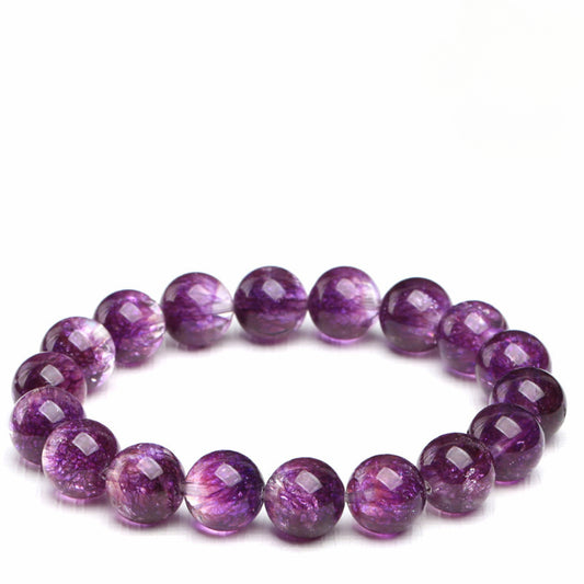 불꽃 슈퍼 세븐 아메티스트 브레이슬릿 · 에너지 & 풍요