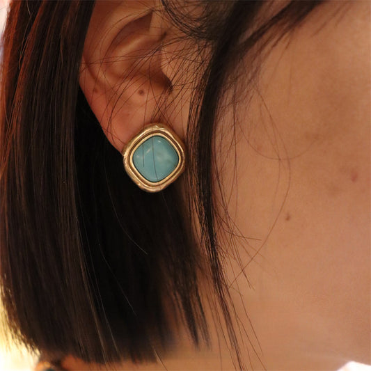 터키석 환상 · 빈티지 스타일 목걸이 & 귀걸이 세트