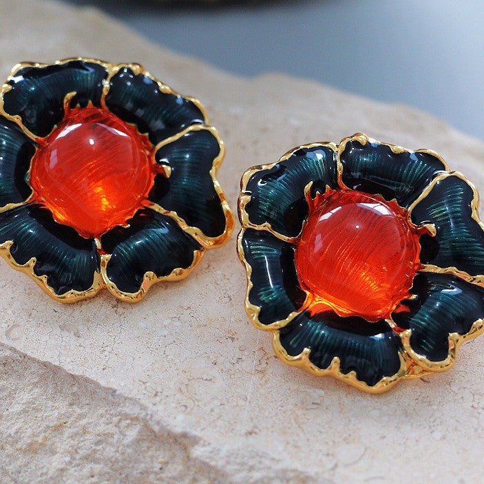Petal Glaze · Pendientes Florales de Vidrio Jelly Vintage