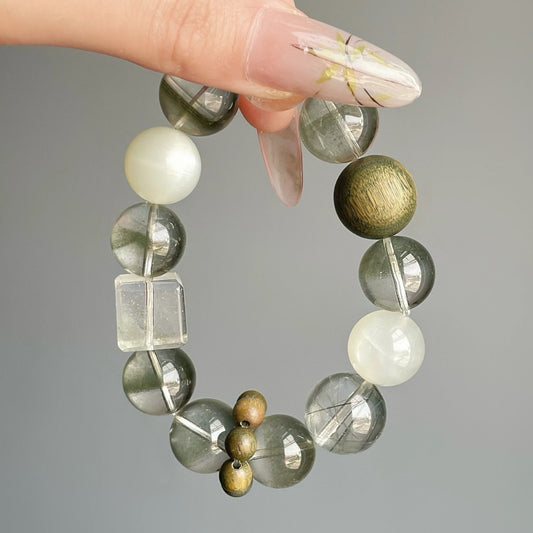 베르단트 미스트 · 팬텀 쿼츠 & 그린 문스톤 플로우 브레이슬릿