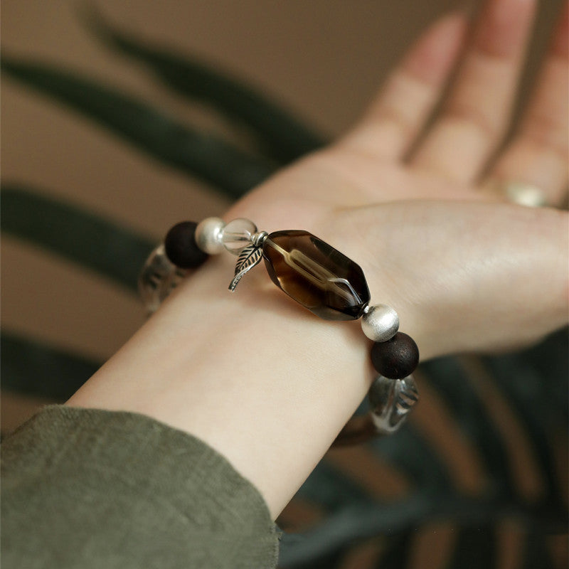 Rooted Light · Smoky Quartz & Clear Crystal Grounding Bracelet