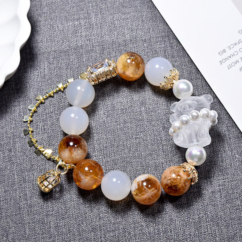 Golden Hug · Citrine & White Agate Fortune Bracelet
