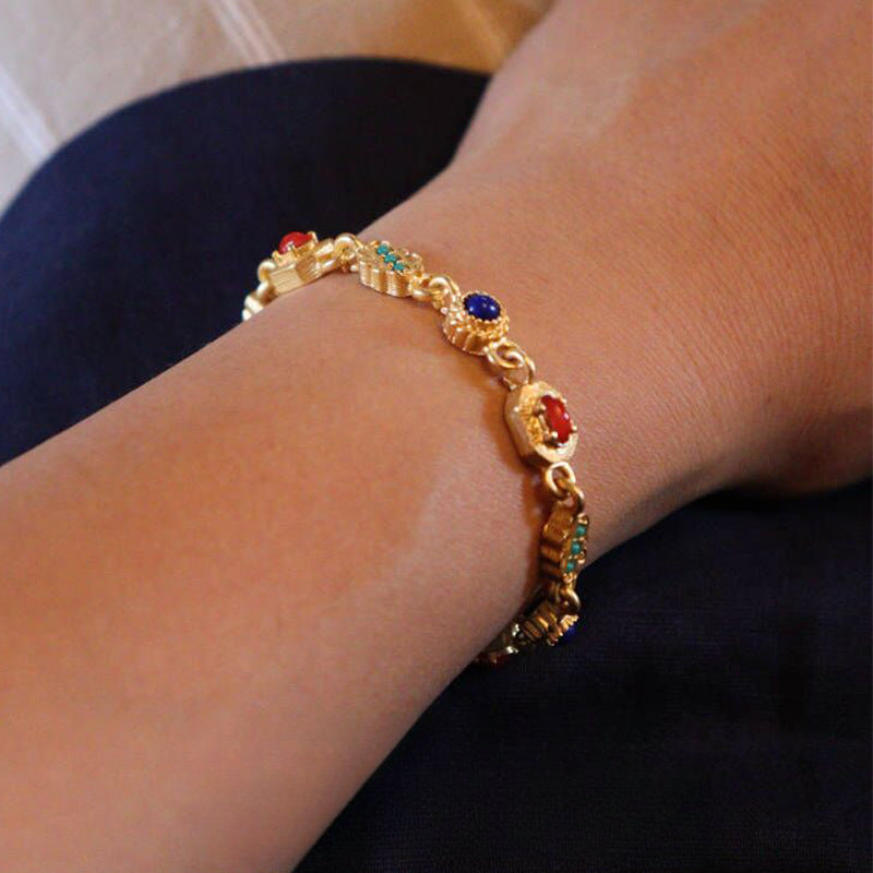 Medieval Jewel · Vintage Resin Gem Necklace & Bracelet Set
