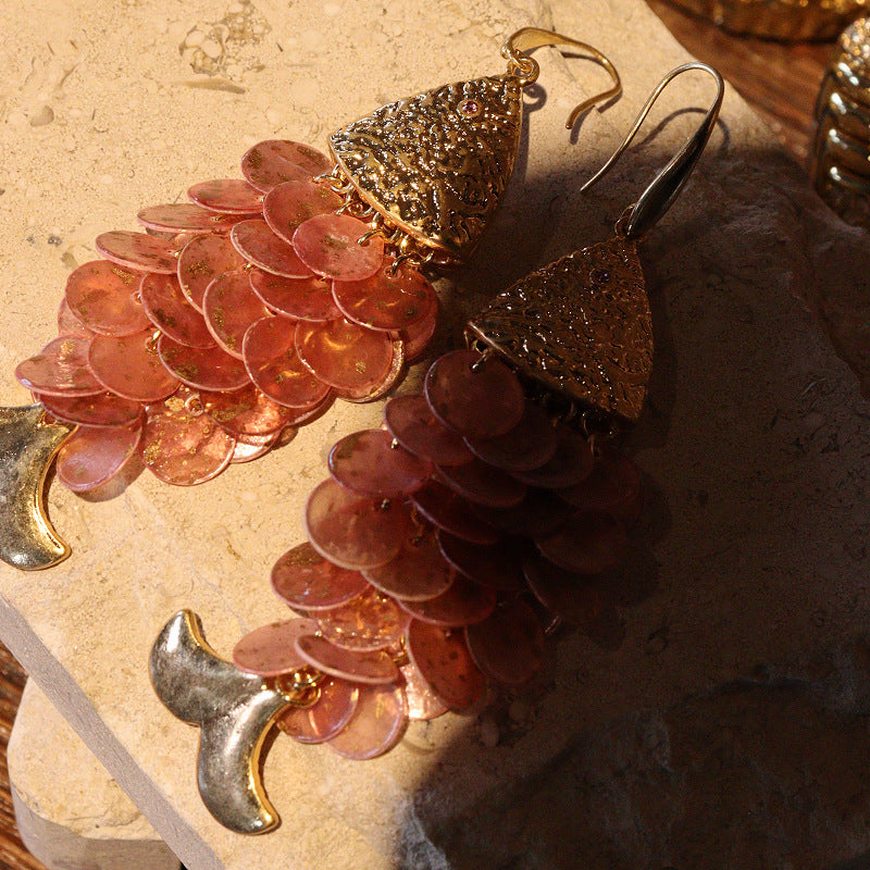 Gilded Scales · Vintage Fish-Inspired Dangle Earrings