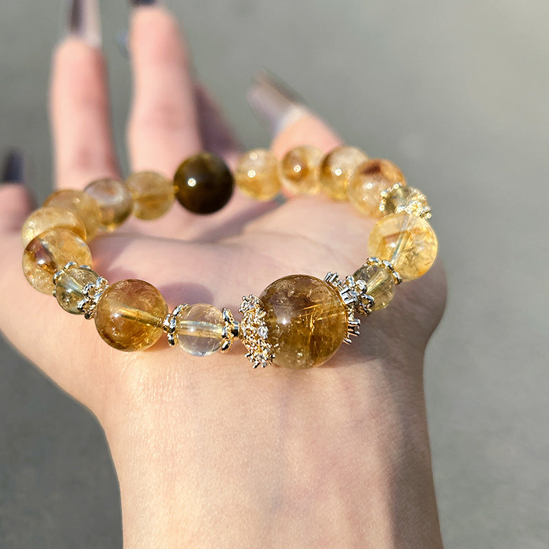 Golden Rise · Yellow Azeztulite & Citrine Bracelet