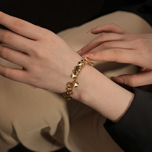 루스터 체인 · 기하학적 디스크 골드 브레이슬릿