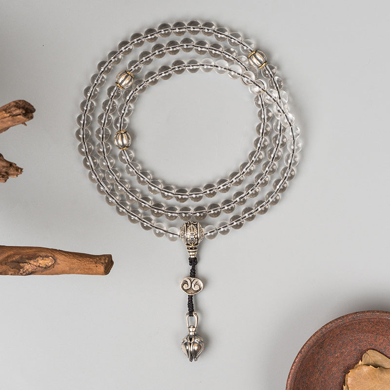 Pure Clarity · 108 Brazilian Clear Quartz Mala Bracelet