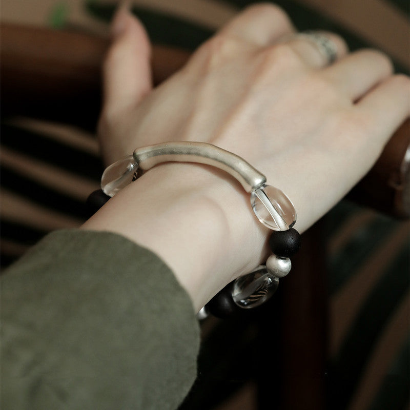 Rooted Light · Smoky Quartz & Clear Crystal Grounding Bracelet
