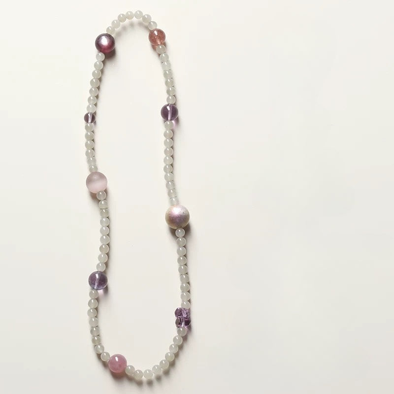 Violet Serenity · Dreifach-Gewickeltes Jade- & Lila-Heilungsarmband
