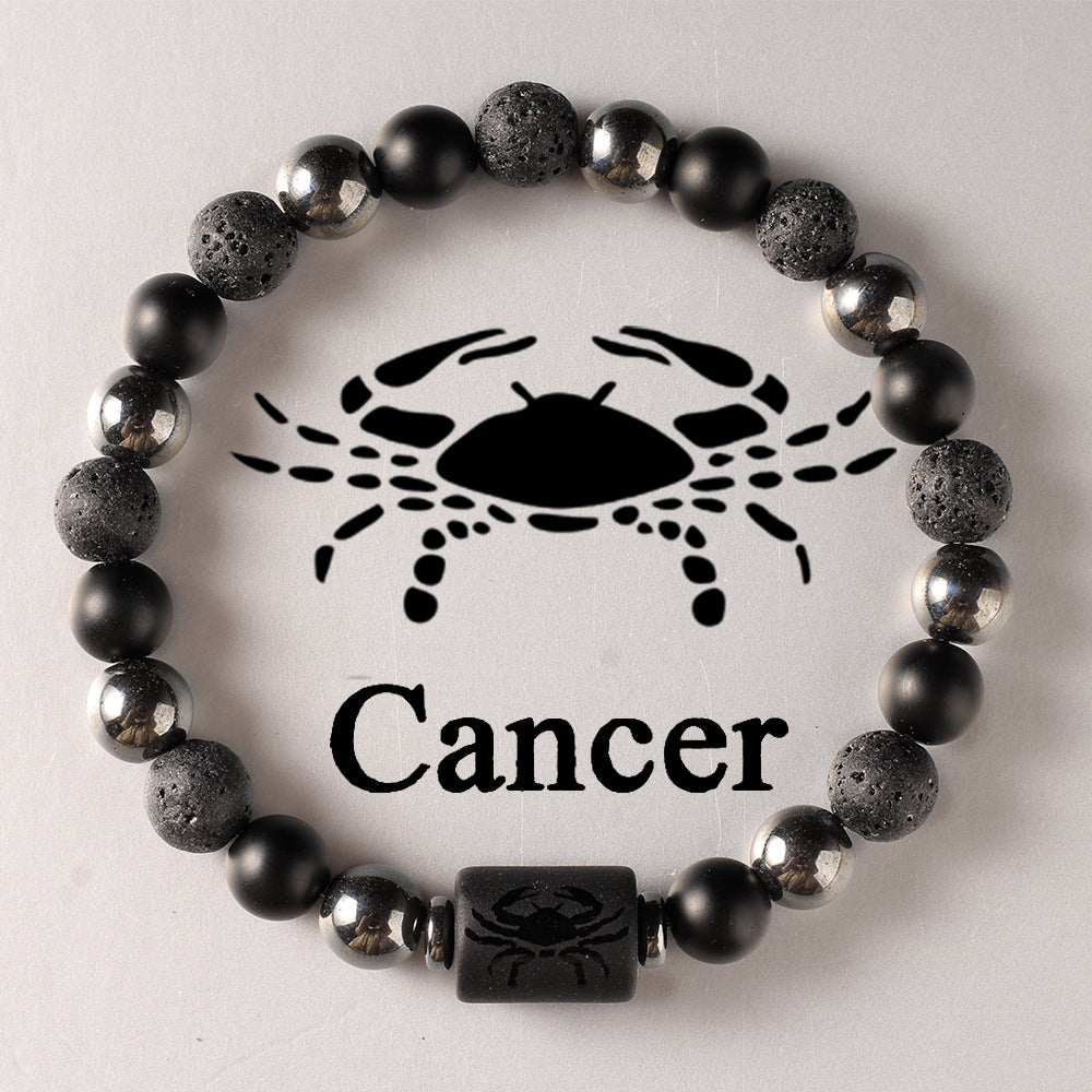 Zodiac Obsidian Bracelet · 12 Signs Protection Jewelry