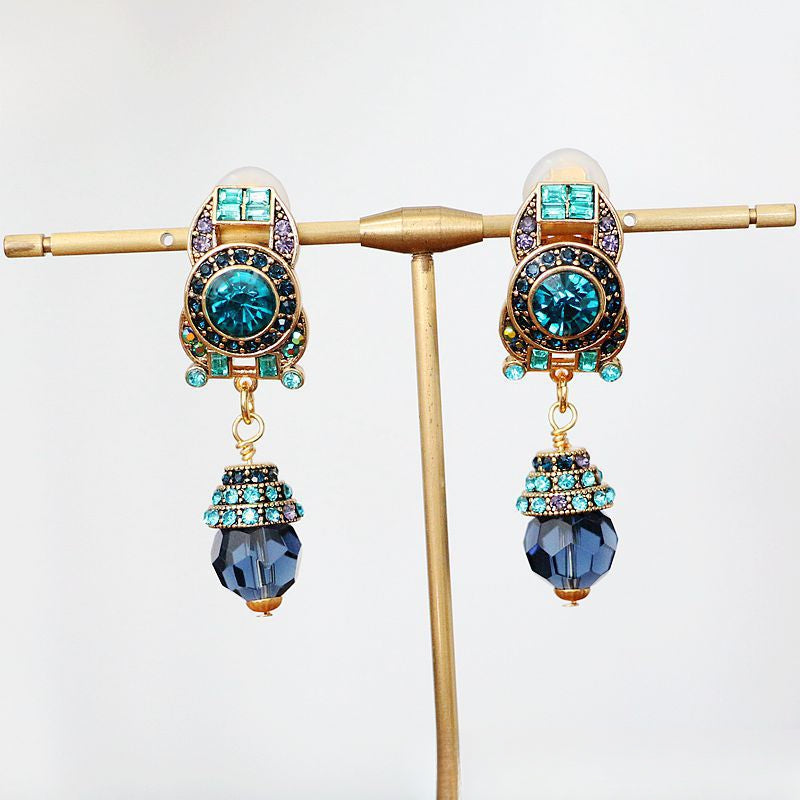 Royal Gazette · Vintage Blue Crystal Drop Earrings