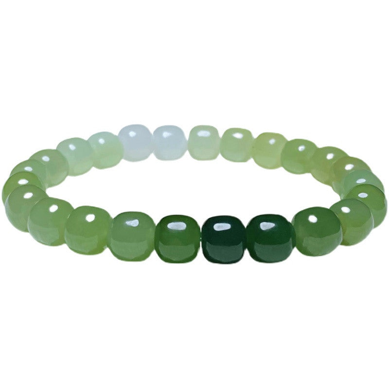 Gradient Nephrite Jade Bracelet · Soft Green Tones