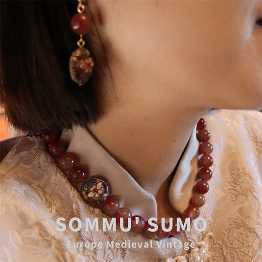 Rouge Bloom · 빈티지 수박 유리 구슬 보석 세트