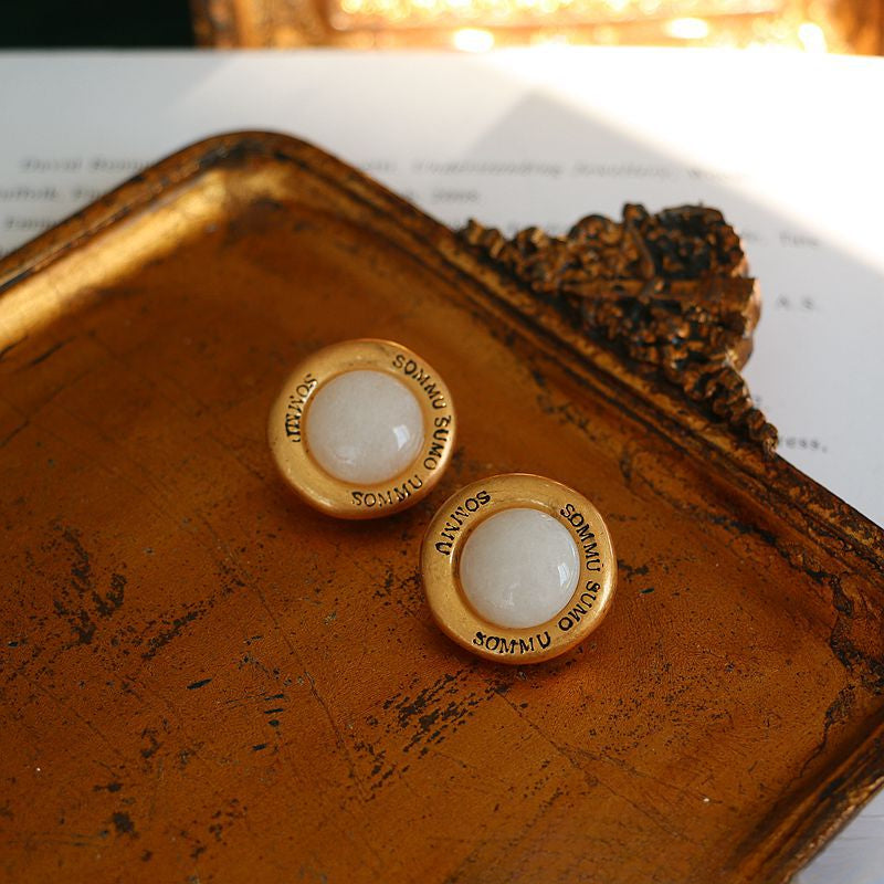 Oracle Echo · Pendientes de Cristal Blanco Vintage